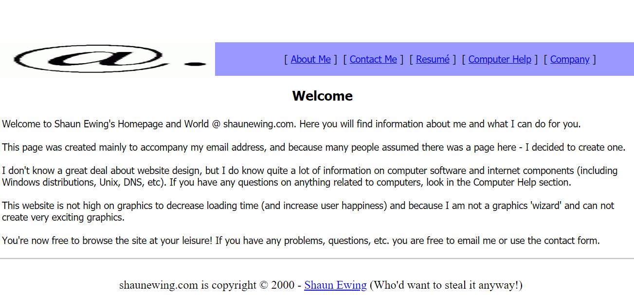 shaun.net in 2000